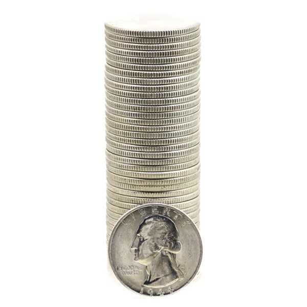 Roll of (40) Brilliant Uncirculated 1944 Washington Quarter Coins