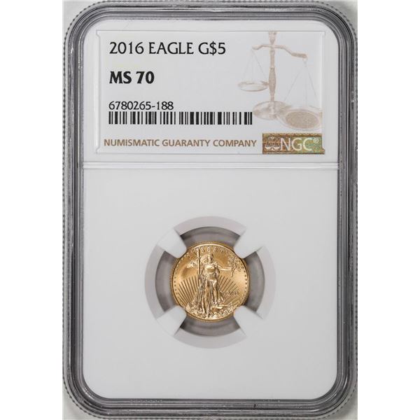 2016 $5 American Gold Eagle Coin NGC MS70