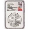 Image 1 : 2017 $1 American Silver Eagle Coin NGC MS70 First Day of Issue Mercanti Signature