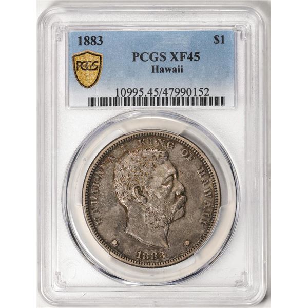 1883 $1 Kingdom of Hawaii Dollar Coin PCGS XF45