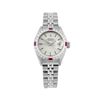 Image 2 : Rolex Ladies Stainless Steel Ruby and Diamond Date Wristwatch With Rolex Box