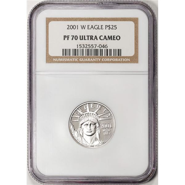 2001-W $25 Proof American Platinum Eagle Coin NGC PF70 Ultra Cameo