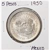 1950 Mexico 5 Pesos Inauguracion Del Ferrocarril Del Sureste Coin