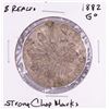 1882-Go 8 Reales Mexican Silver Coin Strong Chop Marks