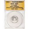 2014 Proof 1/4 oz Platinum JFK Apollo 11 Anniversary Medal ANACS MS69