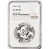 Image 1 : 1955 Franklin Half Dollar Coin NGC MS65FBL