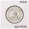 1936 Norfolk Bicentennial Commemorative Half Dollar Coin