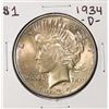 1934-D $1 Peace Silver Dollar Coin