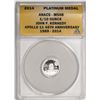 2014 Proof 1/10 oz Platinum JFK Apollo 11 Anniversary Medal ANACS MS68