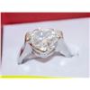 Image 1 : SZ. 6.5 SILVERPLATED HEART CZ SOLITARE RING