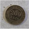 Image 2 : ANTIQUE 1893 BRAZIL 200 REIS COIN