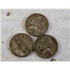 Image 1 : LOT OF 3 VARIOUS WWII SILVER USA WAR NICKELS