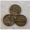 Image 2 : LOT OF 3 VARIOUS WWII SILVER USA WAR NICKELS