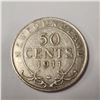 BZ1582-23 SILVER NEW FOUNDLAND 50CENT 1911 COIN