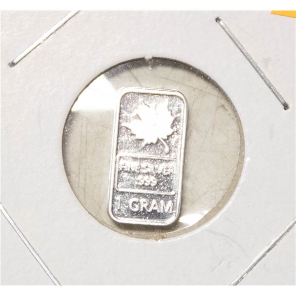 1 GRAM SILVER MAPLE BAR 1 gram silver maple bar