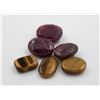 Image 1 : #132-RED RUBY/TIGER EYE GEMSTONE 76.55 CT