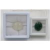 Image 1 : #250- EMERALD 6.95 CT & LIGHT GREEN CALCITE 11.03C