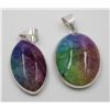 Image 1 : #184-NATURAL RAINBOW SOLAR QUARTZ PENDANT 2PCS