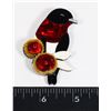 Image 1 : NEW ROSE BREASTED GROSBEAK BIRD WITH FLOWERS