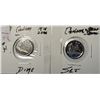 Image 1 : 9)  LOT OF 2 CANADIAN DIMES, ONE WITH COLORIZED WA