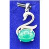 Image 2 : SWAN SHAPED 925 ST SILVER JADEITE NECKLACE