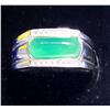 Image 2 : OPEN ADJUSTMENT SIZE 925 ST SILVER W/JADEITE STONE