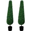 Image 1 : 2 NEW ARTIFICIAL BOXWOOD TOPIARY TREE PLANTS