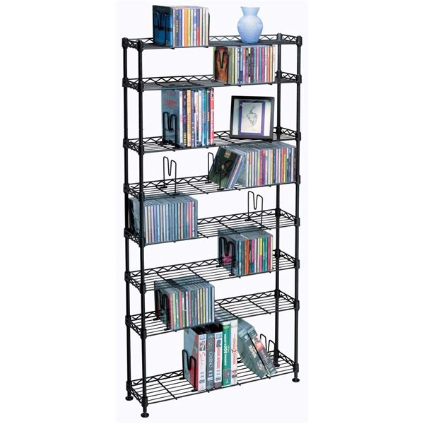 NEW ATLANTIC 3020 MAXSTEEL 8 TIER MEDIA RACK - BLK