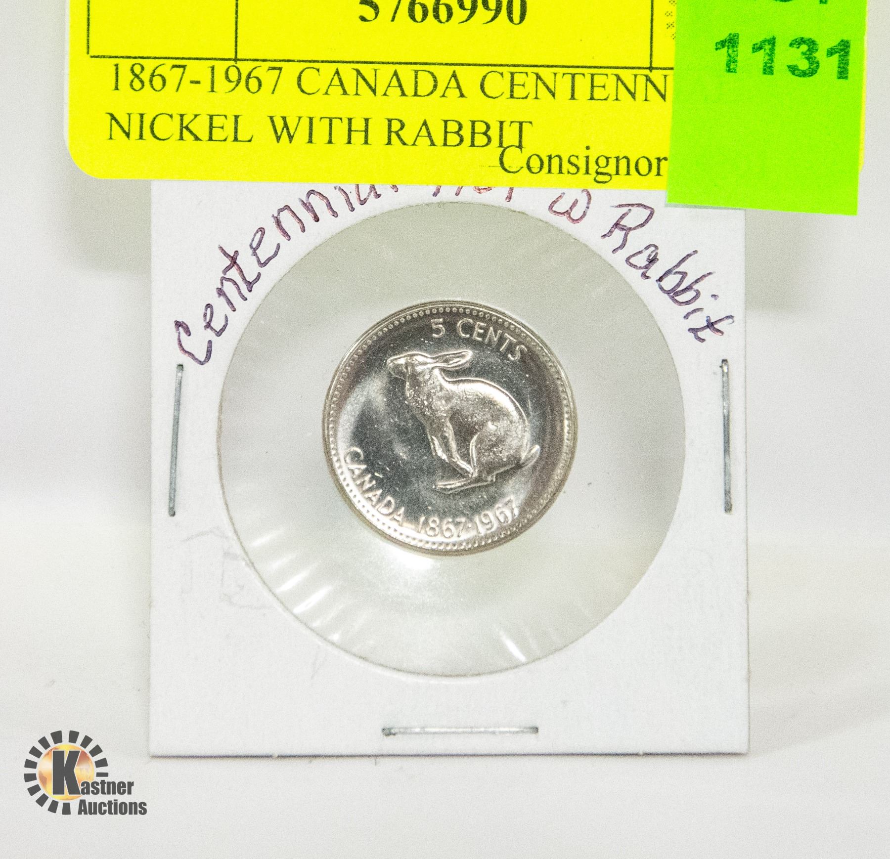 1867-1967 CANADA CENTENNIAL NICKEL WITH RABBIT