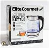 Image 1 : ELITE GOURMET 1.7L GLASS CORDLESS ELECTRIC KETTLE