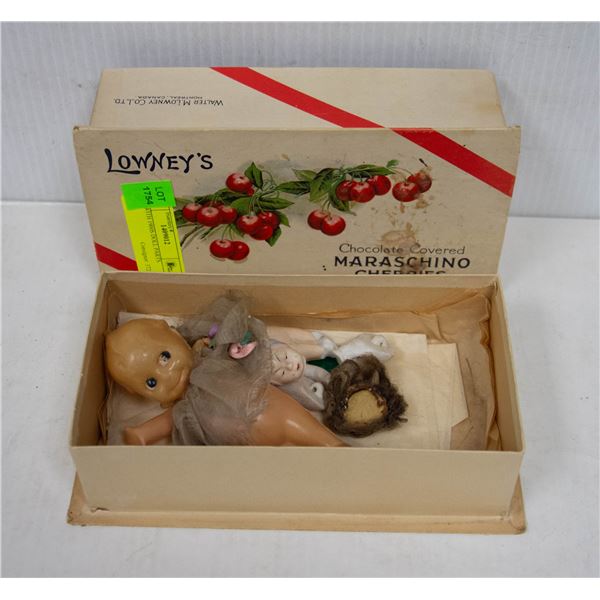 BOX WITH 1900S DOLL PARTS