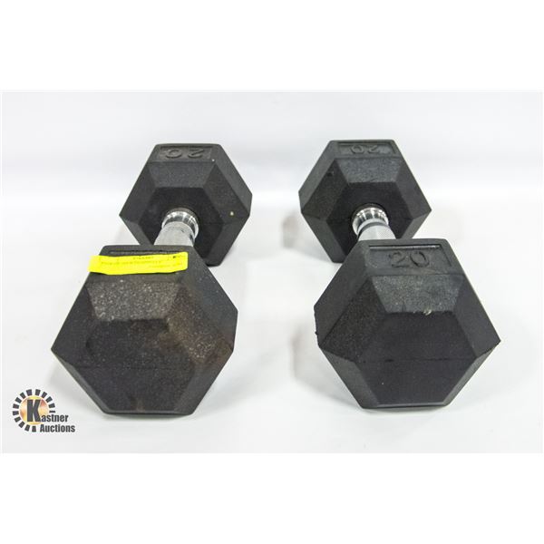 PAIR OF 20LB DUMBELLS