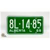 Image 1 : 1968 UNUSED LICENSE PLATE