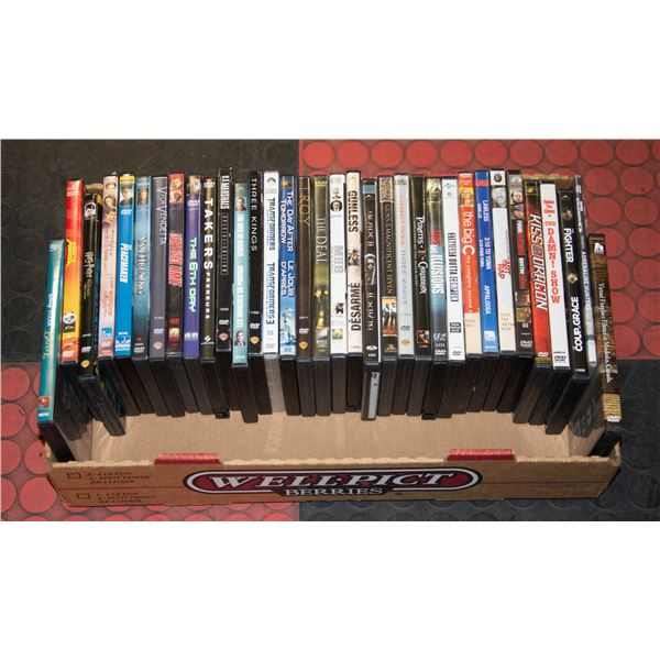 FLAT WITH 33 DVD MOVIES