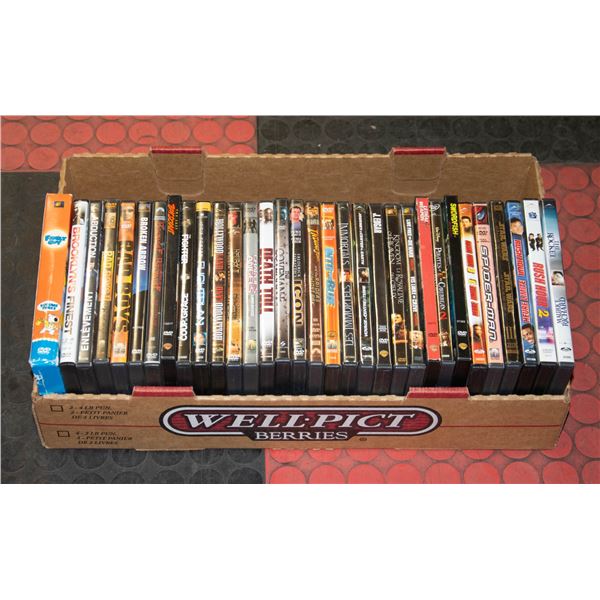 FLAT WITH 33 DVD MOVIES