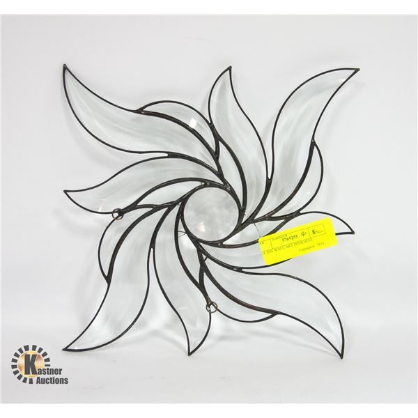 GLASS WALL ART PINWHEEL
