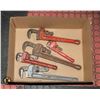 Image 1 : BOX OF 5 PIPE WRENCHES