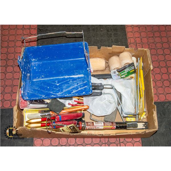 FLAT OF PAINTING SUPPLIES