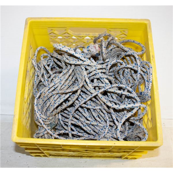 YELLOW CRATE FULL OF ROPE