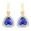 Image 1 : 14KT Yellow Gold 3.86ctw Tanzanite and White Diamond Earrings