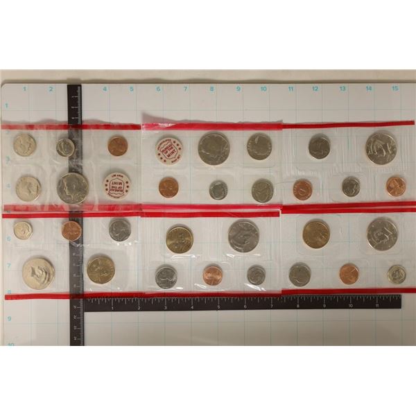 6 PARTIAL US D MINT SETS: 2-1972, 1-1999 & 3-2000