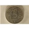 Image 1 : 1966 GERMAN SILVER 5 MARK .2251 OZ. ASW