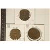 Image 2 : 3 ALTERED US LARGE CENTS: 1851 WITH HOLE &
