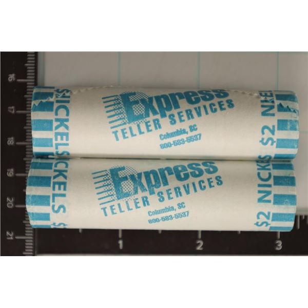2 SOLID DATE ROLLS OF 2002-P BU JEFFERSON NICKELS