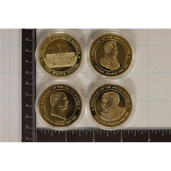 4-PROOF WHITEHOUSE SOUVENIR GOLD TOKENS: