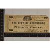 Image 1 : 1862 CITY OF LYNCHBURG 90 CENT TAX PAYMENT CERT