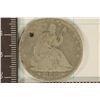 Image 1 : 1853 SILVER SEATED LIBERTY HALF DOLLAR WITH HOLE