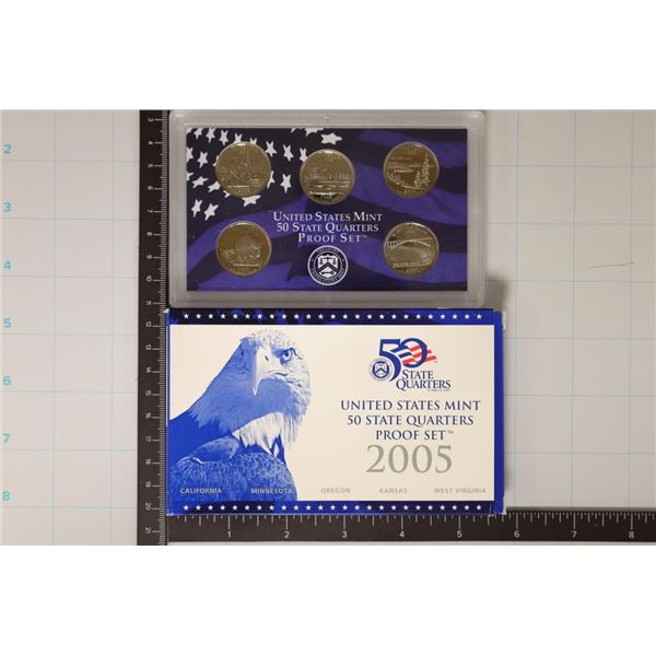 2005 US 50 STATE QUARTERS PROOF SET WITH BOX