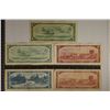 Image 2 : 5-1954 CANADA BILLS:2-ONE DOLLAR, 2-TWO DOLLAR &