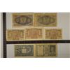 Image 2 : 7 ITLAY BILLS: 3-1939 ONE LIRE, 2-1944 FIVE LIRE,